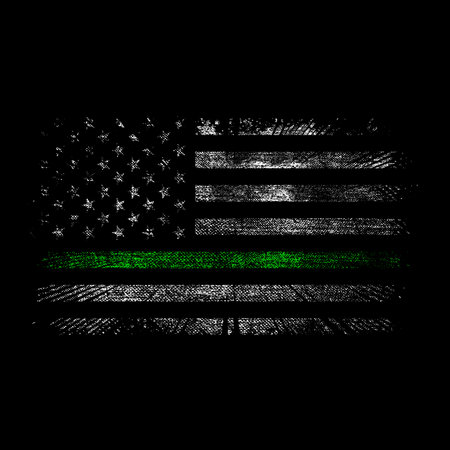 grunge usa with thin green line vector designのイラスト素材