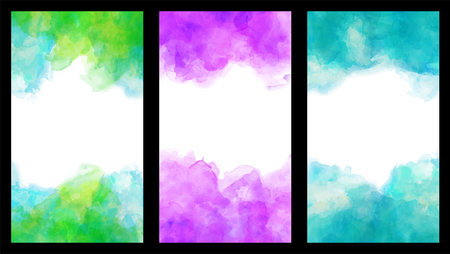 Colorful watercolor background, abstract colors for wallpaper, banner, card, poster, stock vectorのイラスト素材