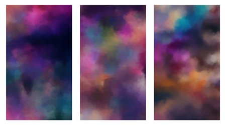 Set colorful watercolor background, abstract colors, free stock vectorのイラスト素材