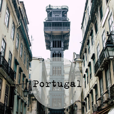 Elevador de Santa Justa, traditional historical lift in the centre of Lisbon, Portugal. Text on photo Portugalのeditorial素材