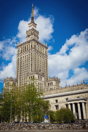 WARSAW POLAND - 21.04.2016: The Palace of Culture and Science in Warsawのeditorial素材