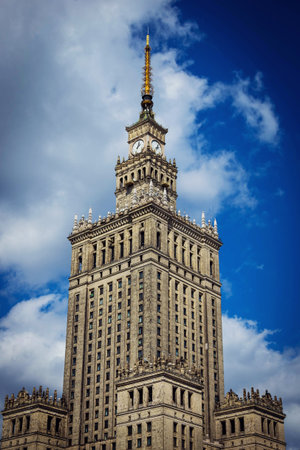 WARSAW POLAND - 21.04.2016: The Palace of Culture and Science in Warsawのeditorial素材