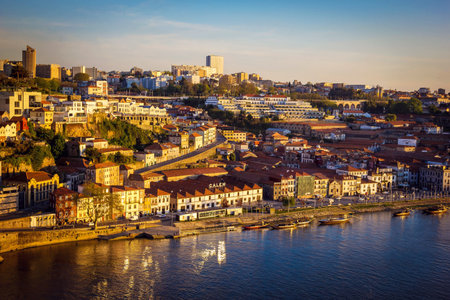PORTO PORTUGAL - APRIL, 28: View towards wine cellars of Porto wine in April 28 2016.のeditorial素材