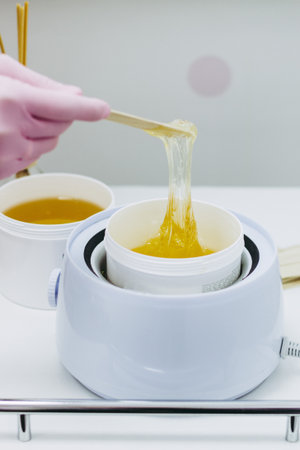 Melted paste for sugaring in beauty salonの写真素材