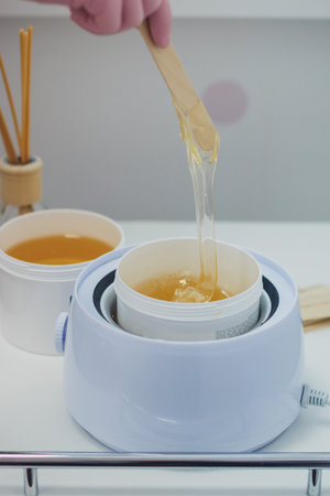 Melted paste for sugaring in beauty salonの写真素材