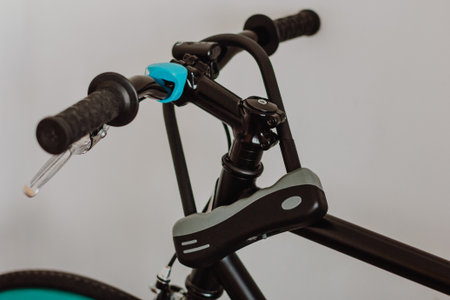Bicycle and U shaped lock on handlebars