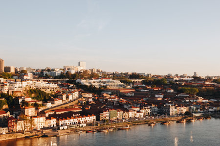 PORTO, PORTUGAL - APRIL, 28: View towards wine cellars of Porto wine in April 28 2016.のeditorial素材