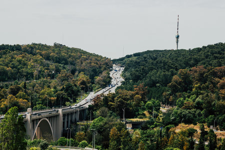 Viaduct of Duarte Pacheco in Lisbon, Portugalの写真素材