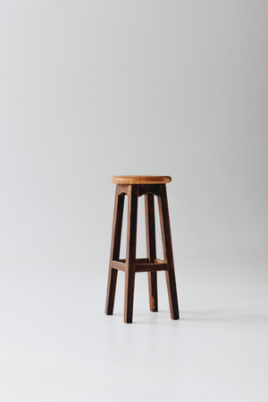 Wooden chair on white backgroundの写真素材