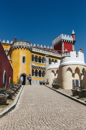 SINTRA, PORTUGAL - MAY 03, 2016: Pena National Palace in Sintra Portugalのeditorial素材