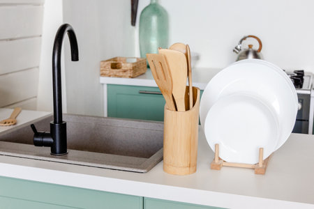 Details of modern kitchen interiorの写真素材