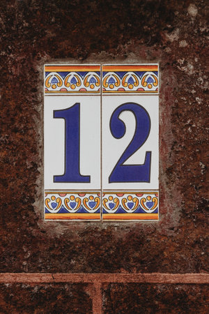 Funchal, Madeira, Portugal - 19.09.2021: Old portuguese azulejo ceramic tiles in Funchal, Madeira, Portugalの写真素材