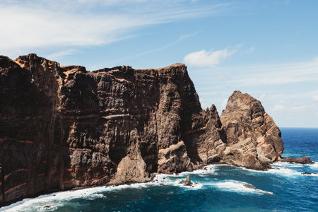 Point of Saint Lawrence in the north-east of Madeira, Portugalの写真素材