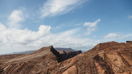 Point of Saint Lawrence in the north-east of Madeira, Portugalの写真素材