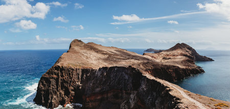 Point of Saint Lawrence in the north-east of Madeira, Portugalの写真素材