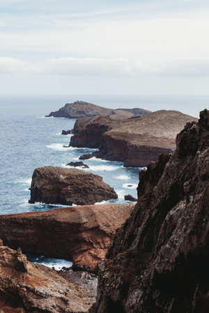 Point of Saint Lawrence in the north-east of Madeira, Portugalの写真素材