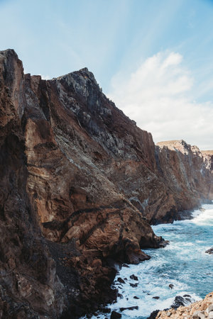Point of Saint Lawrence in the north-east of Madeira, Portugalの写真素材