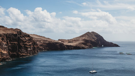 Point of Saint Lawrence in the north-east of Madeira, Portugalの写真素材