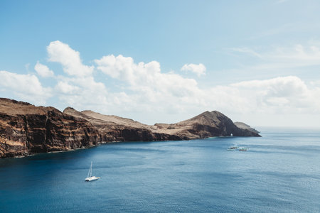 Point of Saint Lawrence in the north-east of Madeira, Portugalの写真素材