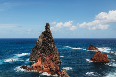 Point of Saint Lawrence in the north-east of Madeira, Portugalの写真素材