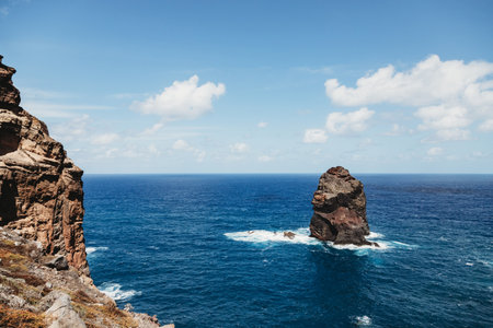 Point of Saint Lawrence in the north-east of Madeira, Portugalの写真素材