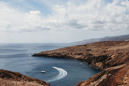 Point of Saint Lawrence in the north-east of Madeira, Portugalの写真素材