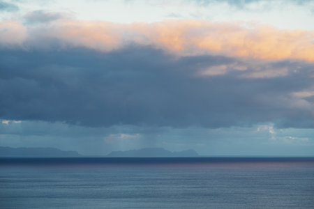 Sunrise over the Atlantic oceanの写真素材