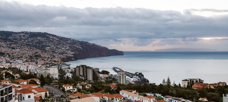Cityscape of Funchal city, Madeira, Portugalの写真素材