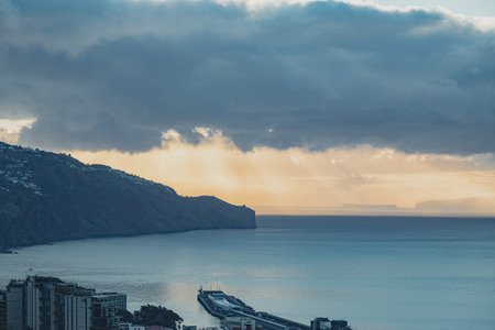 Cityscape of Funchal city, Madeira, Portugalの写真素材