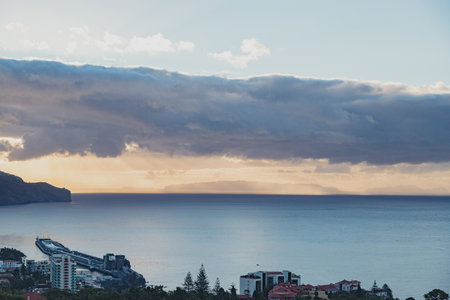 Cityscape of Funchal city, Madeira, Portugalの写真素材