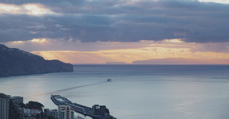 Cityscape of Funchal city, Madeira, Portugalの写真素材