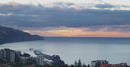Cityscape of Funchal city, Madeira, Portugalの写真素材