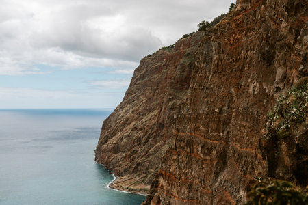 Cliff of Cabo Girao and the Atlantic ocean, Madeira island, Portugalの写真素材