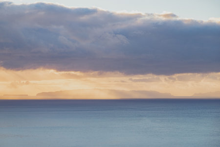 Sunrise over the Atlantic oceanの写真素材