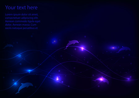 Dolphin on light wavesのイラスト素材