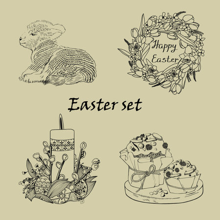 Mannual drawn and vectorized Easter senのイラスト素材