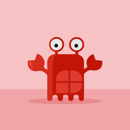 flat crab vector for mascot and avatarのイラスト素材