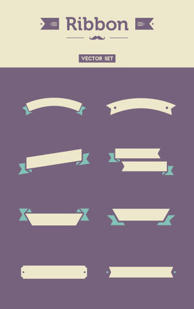Awesome flat Ribbon vector set illustration with flat  modern designのイラスト素材