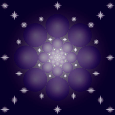 beautiful abstract background with circles and starsのイラスト素材