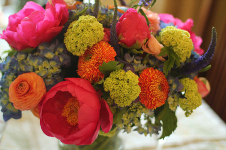 bouquet centerpiece brunchの写真素材