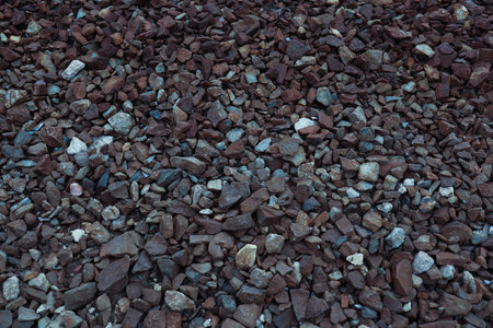 a lot of stones around railwayの写真素材