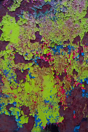 piece of iron with old colorの写真素材