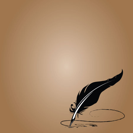 Feather vector brown background with space for textのイラスト素材