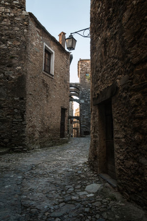Glimpse of an Italian medieval village.の写真素材