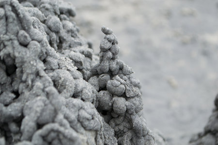 Castle of black sand on the lakeの写真素材