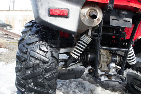 All-terrain vehicle closeup.