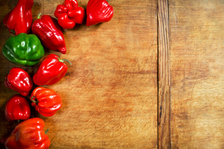 Colorful bell peppersの写真素材