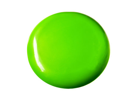 Green balance cushion isolated on whiteの写真素材