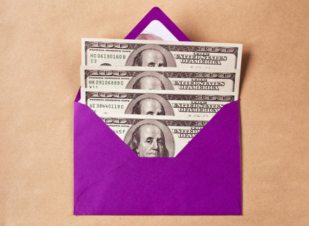 Four hundred dollars in a purple envelope as a gift