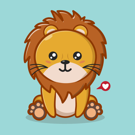 Lion flat vector illustration